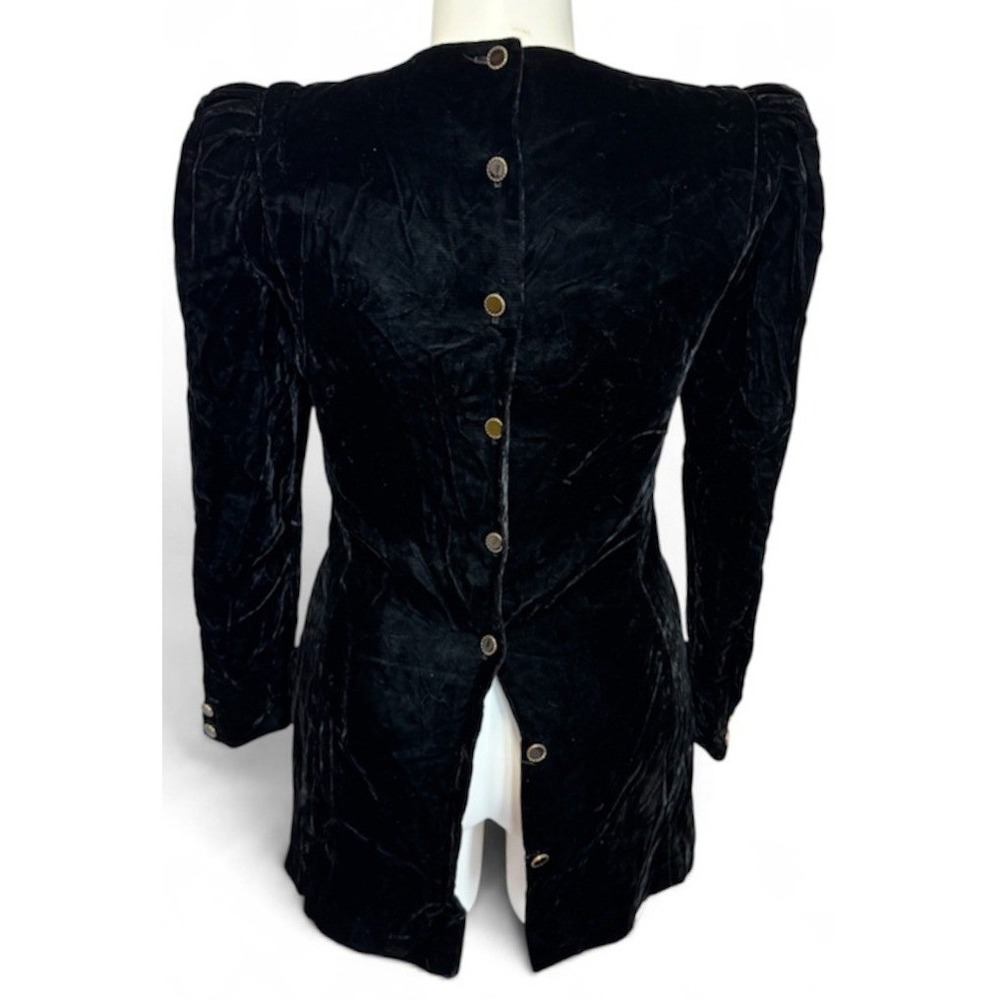 Vintage 1980s Richard Warren for Saks Fifth Avenue Velvet Tunic Back Button 10 - Picture 3 of 14